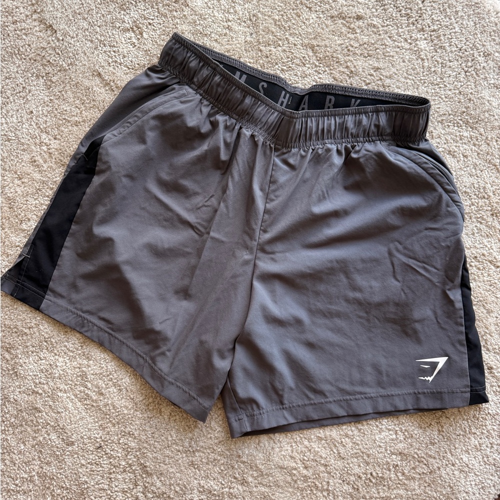 Gymshark Men's Athletic Gray and Black Shorts
